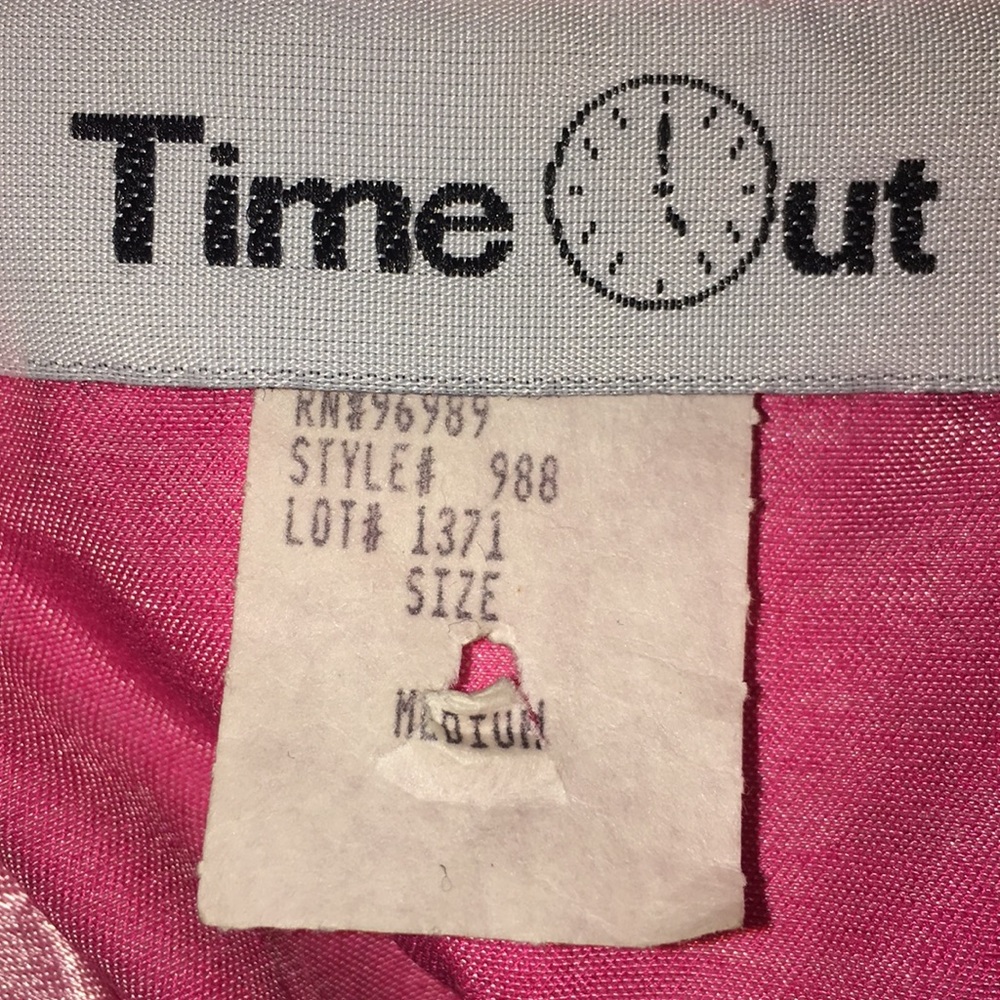 Vintage 70s/80s Retro Y2K Steampunk •Time Out•liquid pink Secretary Blouse Top M - Picture 9 of 10